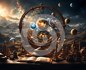 Science and astronomy concept still life