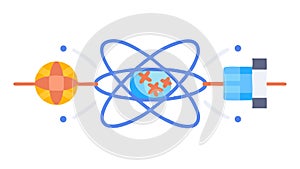 Science Atom Physics Structure Icon, vector design Generative AI