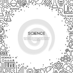 Science Background with Chemistry Line Icons