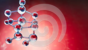 Science background with molecula and atom model. Abstract molecular structure