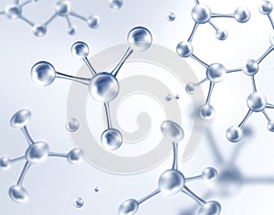 Science Background With Molecules on Light Blue