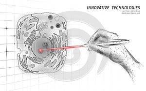 Science biology gene modifying concept. Laser operation virtual reality modification. Futuristic medicine research gene