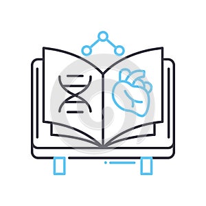 science book line icon, outline symbol, vector illustration, concept sign