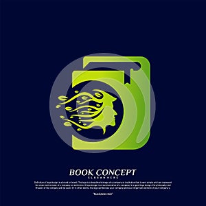 Science Book Logo concept. Nature People Learning Education Logo Design Template Vector. Icon Symbol