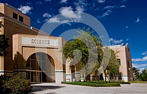 Science building on university campus