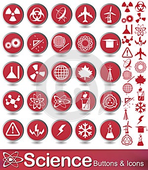 Science buttons and icons