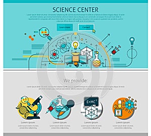 Science Center Line Page Illustration