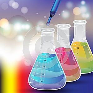 Science and chemical flask background