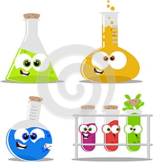 Science chemical flasks and beakers photo