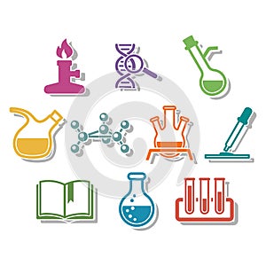 Science and chemistry icon set.