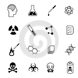 Science and chemistry icon set vector illustration