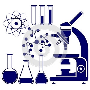 Science and chemistry icons set vector