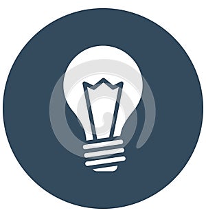 Bright light bulb Isolated Vector icon that can easily modify or edit