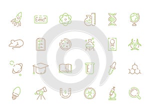 Science colored icon. Chemical experiment scientific lab biological innovation and practice laboratory equipment vector