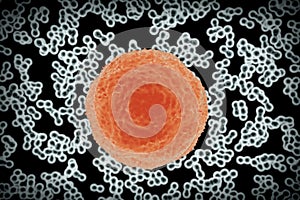 Science Concept. Bacteria cells. 3d Rendering