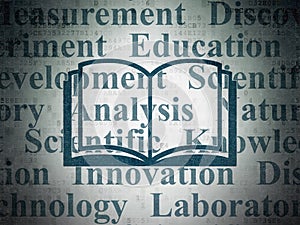 Science concept: Book on Digital Data Paper background