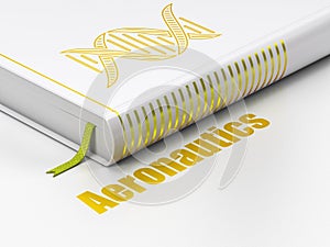Science concept: book DNA, Aeronautics on white background photo