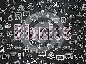 Science concept: Bionics on School board background photo