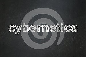 Science concept: Cybernetics on chalkboard background