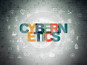 Science concept: Cybernetics on Digital Data Paper background