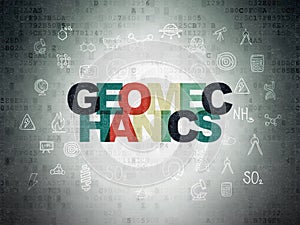 Science concept: Geomechanics on Digital Data Paper background