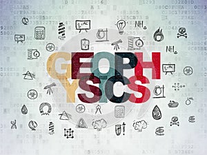 Science concept: Geophysics on Digital Data Paper background