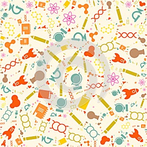 Science, concept header, flat design glyph style