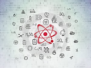 Science concept: Molecule on Digital Data Paper background