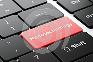 Science concept: Nanotechnology on computer keyboard background