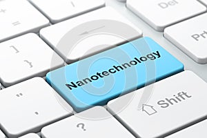 Science concept: Nanotechnology on computer keyboard background