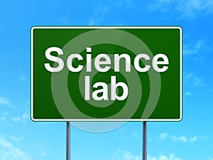 Science concept: Science Lab on road sign background