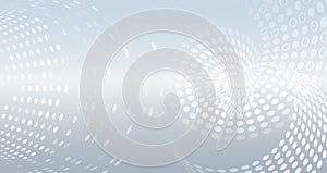 Science concept, twisted lines and circles. Abstract hi tech communication for presentation or banner. Sci-fi gray background with