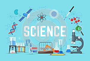 Science concept vector illustration, flat style design