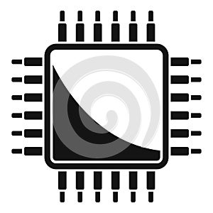 Science cpu icon simple vector. Circuit chip