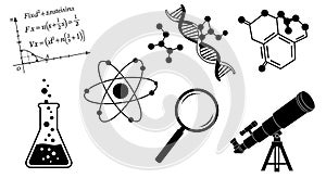 Science and Discovery: Symbols of Knowledge, Research, and Exploration Elements