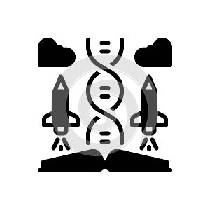 Black solid icon for Science Education, science and book