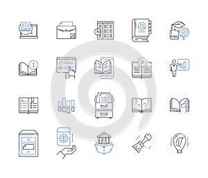 Science and education outline icons collection. Science, education, knowledge, research, teaching, learn, experiment