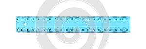 Science and education - Plastic blue school ruler isolated