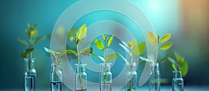 Science, environment and biotechnology concept. Growing and studying plants in laboratory