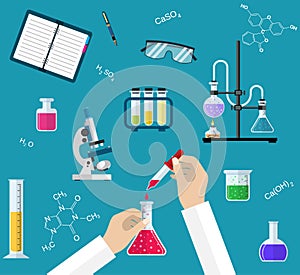 Science Experiment or chemistry laboratory concept