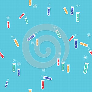 Science experiment flask tubes pattern background