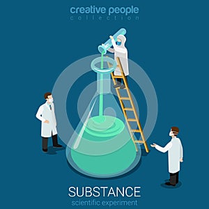 Science experiment new substance lab flat vector isometric 3d photo