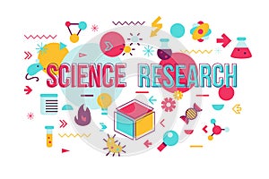 Science experiment word concept banner design