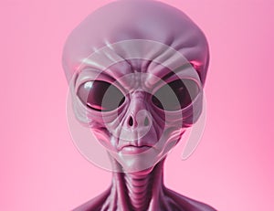 science fantasy fiction pink beautiful alien portrait art illustration person face. Generative AI.