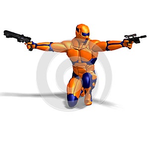 Science fiction male character in futuristic suit