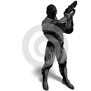 Science fiction male character in futuristic suit