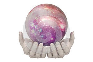 Science fiction scene Galaxy ball. 3D illustration