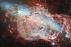 Science fiction space wallpaper, galaxies and nebulas in awesome cosmic image. Elements of this image furnished by NASA
