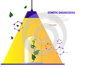 Science flat concept vector illustration. Genetic Engineering. A