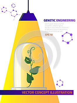 Science flat concept vector illustration. Genetic Engineering. A